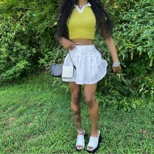 White & Black Wedge With Purse